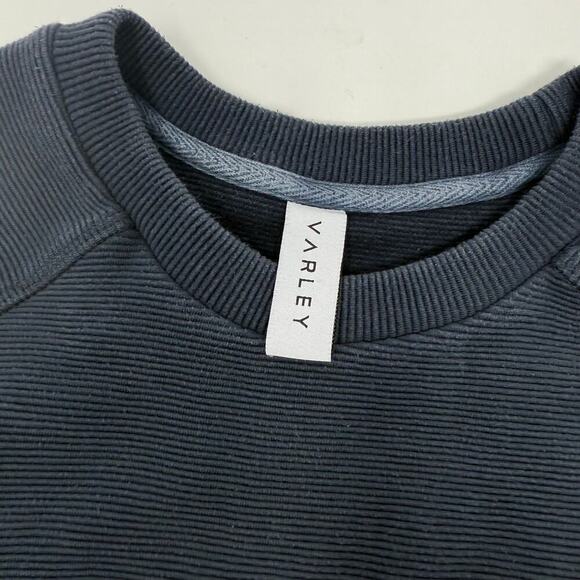 Varley Manning Sweatshirt Black Ribbed Extra Small Oversized Side Zippers VGUC - Picture 8 of 9